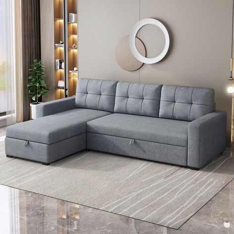 PRICES MAY VARY. 【Flexible Layout】This sofa combination features a loveseat and interchangeable storage chaise, which can be swapped from side to side to accommodate different types of homes,perfect for apartments,offices,Living Room,and beyond. 【Effortless Transformation Sofa Bed】Experience effortless luxury with a swift pull-out motion that effortlessly converts the sofa into a plush twin bed,providing additional sleeping space for overnight guests. 【Ample Hidden Storage space】This sleeper sof Convertible Sofas, Pull Out Couch Bed, L Shaped Sofa Bed, Office Light, Convertible Couch, Living Room Furniture Styles, Sofa With Storage, Living Room Apartment, Pull Out Couch