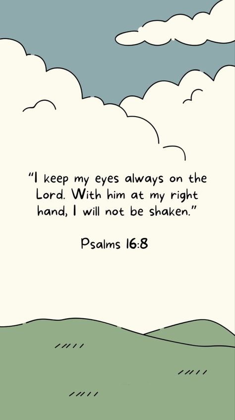 Christian Lockscreen, Psalm 16 8, I Will Not Be Shaken, Worship Wallpaper, Positive God Quotes, Jehovah Jireh, Bible Quotes Background, Bible Wallpaper, Christian Motivational Quotes