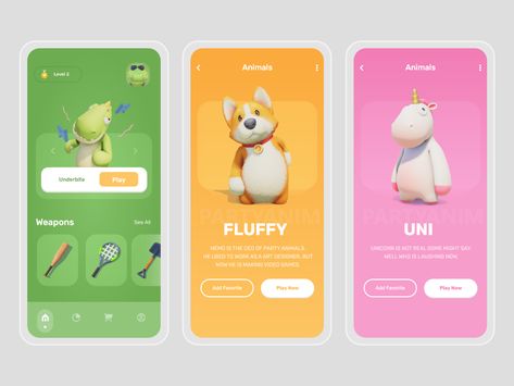 Party Animal - Game UI Concept by Tushar Imran on Dribbble Volunteer App, Kids App Design, การออกแบบ Ui Ux, Application Ui Design, App Inspiration, Ux App Design, App Design Layout, Magazine Ideas, Desain Ui