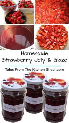 Homemade Strawberry Jelly & Glaze - a seedless strawberry jam. Perfect for topping summer desserts - strawberry tart, pavlova, cheesecakes & ice cream! Strawberry Jelly Recipe Canning, Homemade Strawberry Jelly, Seedless Strawberry, Strawberry Jelly Recipes, Jelly Strawberry, Kitchen Shed, Strawberry Preserve, Strawberry Tarts, Strawberry Cream Pies