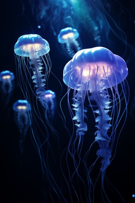 blue jellyfish ipad wallpaper Real Jellyfish, Aesthetic Jellyfish Wallpaper, Jellyfish Images, Aesthetic Jellyfish, Jellyfish Pictures, Jellyfish Wallpaper, Jellyfish Photography, Sea Jellies, Ocean Illustration