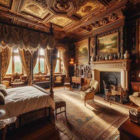 https://flic.kr/p/2pLFUfL | Ivory Bedchamber, East Wing, Greystoke Manor | Presented is an interior design masterpiece within Greystoke Manor.

This image is part of the Greystoke Manor series, a breathtaking tour of my Copilot assisted creation of a Scottish historic stately house, complete with plush carpeting, tapestries, wainscotting, carved stone fireplaces, bookshelves of antiquarian tomes, and antique plush furniture all lit with ambient daylight streaming in through wood paneled windows. English Manor Interior, Paneled Windows, English Manor Houses Interior, Manor House Interior, Carved Stone Fireplace, Manor Interior, English Country Manor, Plush Furniture, Stone Fireplaces