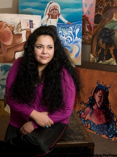 Jackie Traverse says the inspiration for her art comes from her life experiences. Jackie Traverse Art, Manitoba Canada, Aboriginal Artwork, Aboriginal Artists, Native American Artists, American Indian Art, Indigenous Art, School Art, Native Art