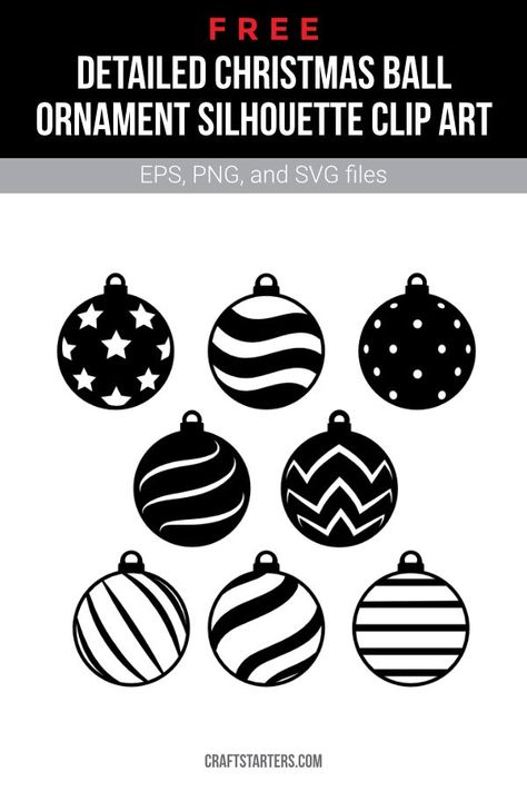 Christmas Ball Design, Christmas Balls Decorations Ideas Diy, Free Svg Files For Cricut Christmas Ornaments, Christmas Ornament Silhouette, Geseënde Kersfees, Stencil Svg, Happy New Year Design, Creepy Christmas, Ornament Svg