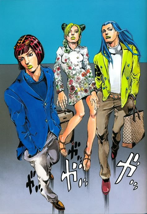 Jojo Fashion, Jojo Art, Jojo's Bizarre Adventure Anime, Adventure Art, Jojo Anime, Adventure Style, Manga Artist, Manga Covers, Jojo Bizzare Adventure