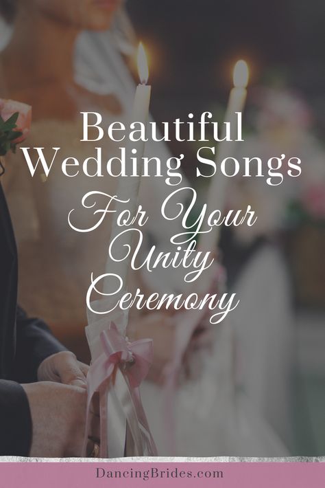 These songs are a perfect way to represent two becoming one during your unity ceremony (includes printable wedding song checklist!)  Find song suggestions, first dance tips and unique wedding ideas at >> dancingbrides.com Unity Ceremony Songs, Wedding Ceremony Music Playlist, Wedding Song Checklist, Unity Song, Unique Wedding Songs, Bride Entrance, Wedding Songs Reception, First Dance Wedding Songs, Best Wedding Songs