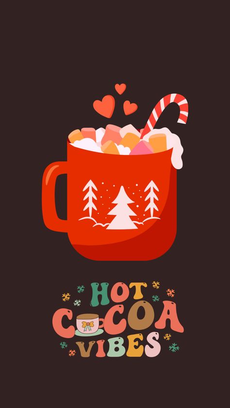 #hotcocoabar #hotchocolatebar #christmas #aesthetictumblr #aestheticwallpaper Coffee Christmas Wallpaper, Hot Chocolate Wallpaper, January Wallpaper, Christmas Phone Wallpaper, Holiday Wallpaper, Christmas Chocolate, Homescreen Wallpaper, Christmas Wallpaper, Holly Jolly