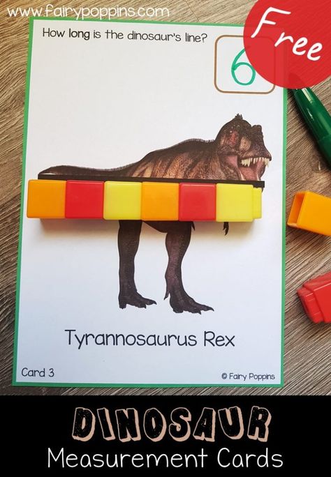 Dinosaur Measurement Activities | Fairy Poppins How Do Dinosaurs Count To Ten Activities, Measuring With Cubes, Dinosaurs Crafts Preschool, Measuring Height Activities, Dinosaur Writing Activities, Fairy Poppins, Dinosaur Science, Dinosaurs Kindergarten, Dinosaur Lesson