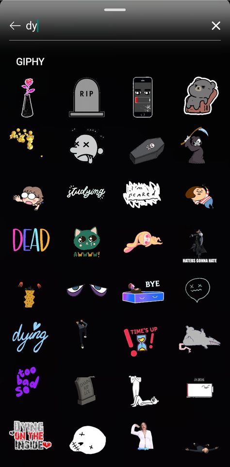 Emo Instagram Stickers, Graphic Instagram Posts, Stuff To Post On Instagram Story, Cute Giphy Stickers Instagram, Giphy Instagram Stories, Insta Stickers Search, Giphy For Instagram, Insta Giphy, Cute Instagram Names