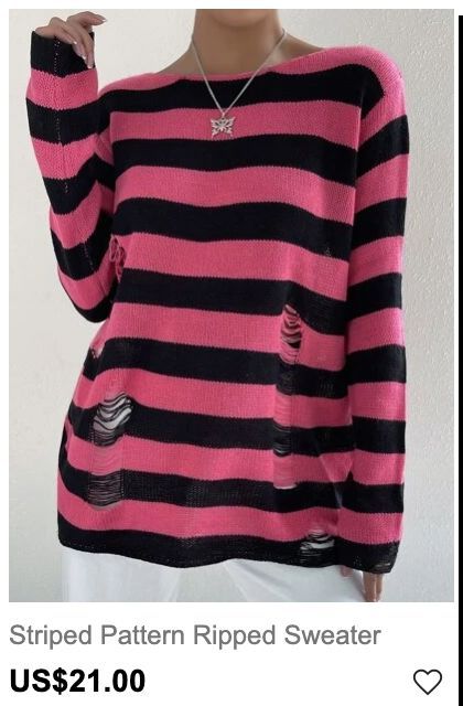 Ripped Striped Sweater, Pink And Black Sweater, Striped Oversized Sweater, Pink Gothic Sweater, Purple And Pink Striped Sweater, Pink Harajuku Long Sleeve Sweater, Oversized Striped Sweater, Distressed Sweater, Gothic Grunge