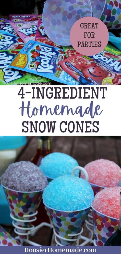 How To Make Homemade Icees, Koolaid Snow Cone Syrup Recipe, Kool Aid Snow Cone Syrup Recipe, Kool Aid Snow Cone Syrup, Healthy Snow Cones, Snocone Syrup Recipes, Snow Cones Ideas, How To Make Snow Cones, Homemade Snowcone Syrup