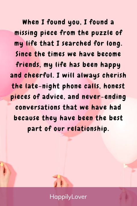 Heart touching birthday letters to best friend will make them feel cherished, loved, and truly special. Birthdays are the opportunity to touch the soul, and celebrating your best friend’s big day is a chance to express your love, appreciation, and gratitude for the incredible bond you share. Make your best friend’s birthday extraordinary this year with heartwarming happy birthday letters for friends. Special Birthday Wishes For Best Friend Girl, Msg To Best Friend, Birthday Wishes For School Best Friend, Heart Touching Letter To Best Friend, Heart Touching Quotes For Best Friend, Heart Touching Birthday Wishes For Best Friend, Advance Birthday Wishes For Bestie, Birthday Msg For Best Friend, Heart Touching Birthday Wishes For Love