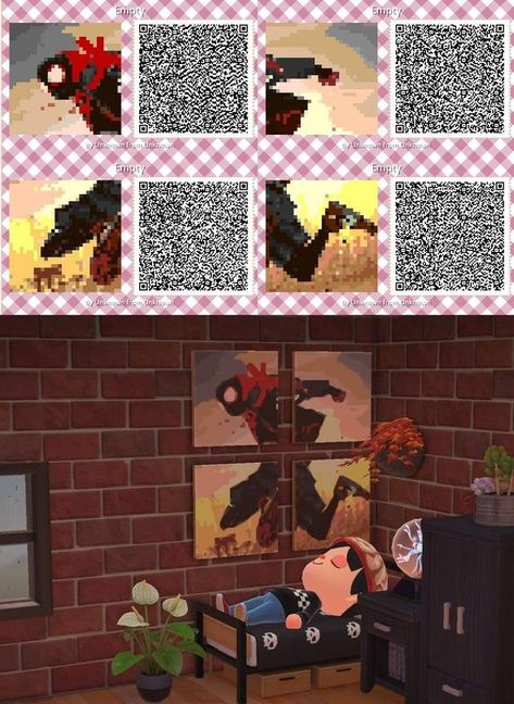 Animal Crossing Spiderman, 32x32 Pixel Art Grid, Qr Code Animal Crossing, Qr Code Art, Animal Crossing Town Tune, Spiderman Design, Spider Man Suit, Animal Crossing Qr Codes, Spiderman Outfit