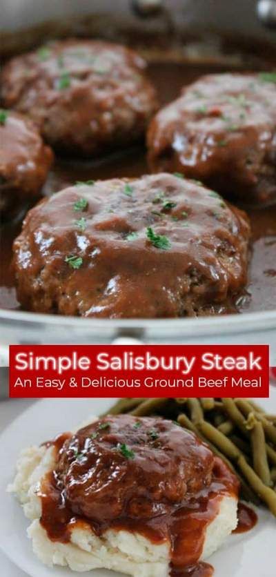 Simple Salisbury Steak, Resep Steak, Beef Ground, Salisbury Steak Recipes, Dinner With Ground Beef, Salisbury Steak, Fall Dinner Recipes, Beef Recipes Easy, Beef Recipes For Dinner