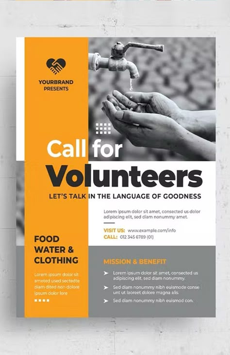 Volunteer Poster Design, Volunteer Flyer, Event Poster Layout, One Pager Design, Recruitment Poster Design, Nonprofit Design, Nonprofit Website, Store Poster, Recruitment Ideas