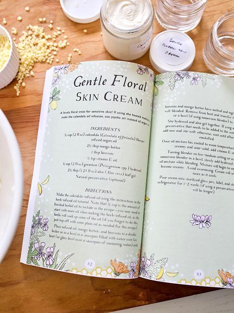 Gentle Floral Skin Cream - Botanical Skin Care Recipe Book by Herbal Academy Essential Oils Uses Chart, Homemade Lotions, Skin Highlighter, Body Care Recipes, Herbal Academy, Organic Skin Care Recipes, Botanics Skin Care, List Of Essential Oils, Magic Herbs