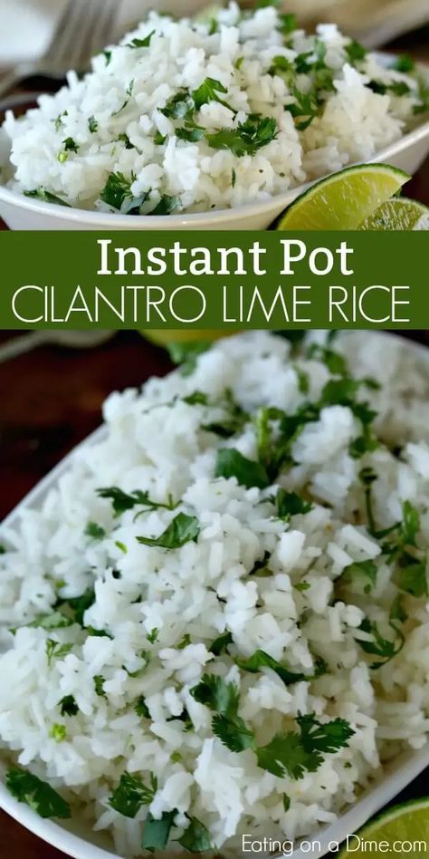 Cilantro Lime Rice Instant Pot, Lime Rice Instant Pot, Instant Pot Cilantro Lime Rice, Rice Pressure Cooker, Instant Recipe, Rice Instant Pot, Cilantro Lime Rice Recipe, Lime Rice Recipes, Pressure Cooker Recipe