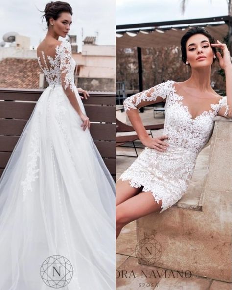 All In One Wedding Dress, Beach Wedding Dress For Bride, Bridal Dress With Removable Skirt, Transformative Wedding Dress, Wedding Dress With Removable Lace Top, 2 Looks In 1 Wedding Dress, 2 Piece Wedding Dress Detachable Skirt, Wedding Dress That Converts, Long To Short Wedding Dress Convertible