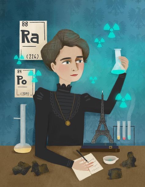 Marie Curie Art, Chemistry Wallpaper, Maria Skłodowska Curie, Chemistry For Kids, Chemistry Art, مشروعات العلوم, Chemical Science, Lilla Rogers, Medical Laboratory Science