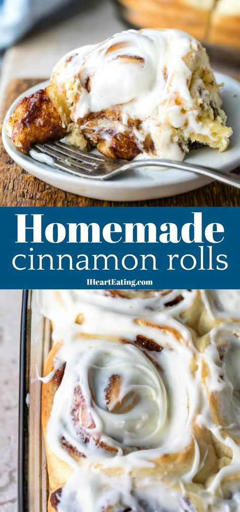 Homemade Cinnamon Rolls - I Heart Eating Homemade Cinnamon Rolls Easy, Gooey Cinnamon Rolls, Cinnamon Rolls From Scratch, Cinnabon Cinnamon Rolls, Cinnamon Roll Recipe Homemade, Fluffy Cinnamon Rolls, Cinnamon Roll Bake, Sweet Roll Recipe, Cinnamon Rolls Easy