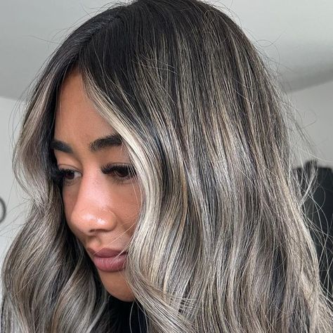 SHANYA || UTAH BLONDES on Instagram: "ashy balayage on dark hair FORMULAS ⤵︎ + root smudge 4m 6n + all over toner 9v 9t 9ag assisted by @hairby_kell #balayageondarkhair #ashyblonde #utahhair #arizonahairstylist" Ashy Balayage On Dark Hair, Dark Root Smudge Blonde, Ashy Blonde Balayage On Dark Hair, Balayage Root Smudge, Root Smudge Blonde, Balayage On Dark Hair, Ashy Blonde Balayage, Ashy Balayage, Hair Formulas