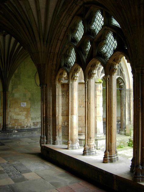 The Cloisters Book Aesthetic, The Cloisters Book, Bloxburg Hogwarts, Middle Ages Architecture, Cathedral Exterior, Bloxburg Castle, Gothic Setting, The Iron Bull, Castle Exterior