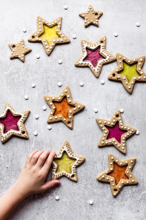 Stained Glass Biscuits Recipe | How to Make Stained Glass Biscuits | Baking Mad Glass Cookies, Vanilla Biscuits, Stained Glass Cookies, Royal Icing Sugar, Leftover Dough, Christmas Biscuits, Types Of Flour, Making Stained Glass, Biscuits Recipe