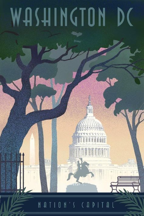 Washington, DC, Nation's Capitol, Lithograph, Lantern Press Artwork, Art Prints and Metal Signs Art Lantern Press Panel Art, Aluminium Art, Big Canvas Art, Bar Decor, Travel Posters, Washington Dc, Print Images, Art Supplies Drawing, Art Sets