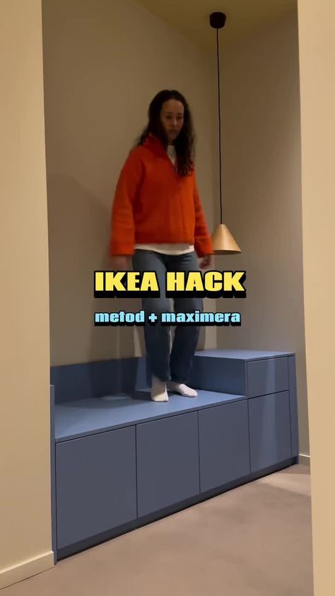 IKEA Hacks & Ideas | Inspiration | Gadgets | Houseware & more | Amazed by @villa_thyringsborg’s brilliant creation! 🌟 Dive into the world of inexpensive hallway elegance with her stunning bench design.... | Instagram Ikea Bench Hack, Ikea Hack Bench, Ikea Lack Hack, Ikea Bench, Amazing Ikea Hacks, Ikea Hacks Ideas, Ikea Pax Hack, Ikea Built In, Ikea Hallway