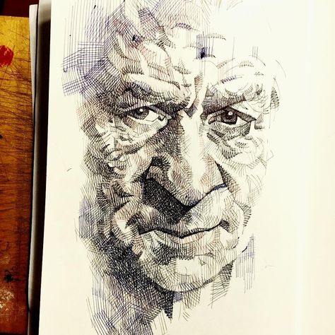 Jonathan Edwards on Instagram: “Robert De Niro (73 today). Black, blue and red ballpoint pen. #sketchbook #ballpointpen #biro #deniro” Pen Sketchbook, Black Sketch, Sketchbook Art Journal, Sketchbook Art, Ballpoint Pen, Art Sketchbook, Drawing Reference, Black Blue, Art Journal