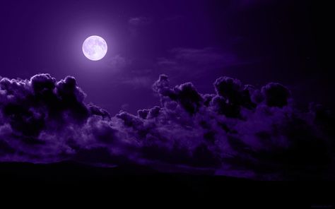 Dark Purple, Full Moon, Night Sky, Laptop, Moon, Wallpapers, Stars, Purple