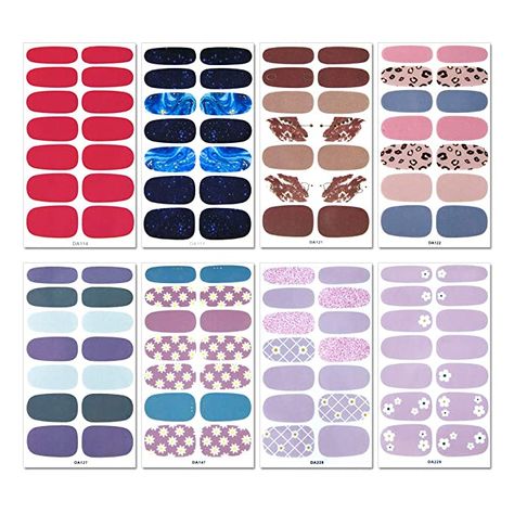 AmazonSmile: SILPECWEE 20 Sheets Solid Color Nail Art Stickers Decals 1Pc Nail File Self-Adhesive Nail Polish Strips Nail Wraps Manicure Kit for Women: Kitchen & Dining Paper Nail Kit Printable, Paper Nails Design, Nail Paper, Printable Nail Art, Dot Nail Art Designs, Doll Template, Polka Dot Nail Art, Christmas Nail Stickers, Boba Drink