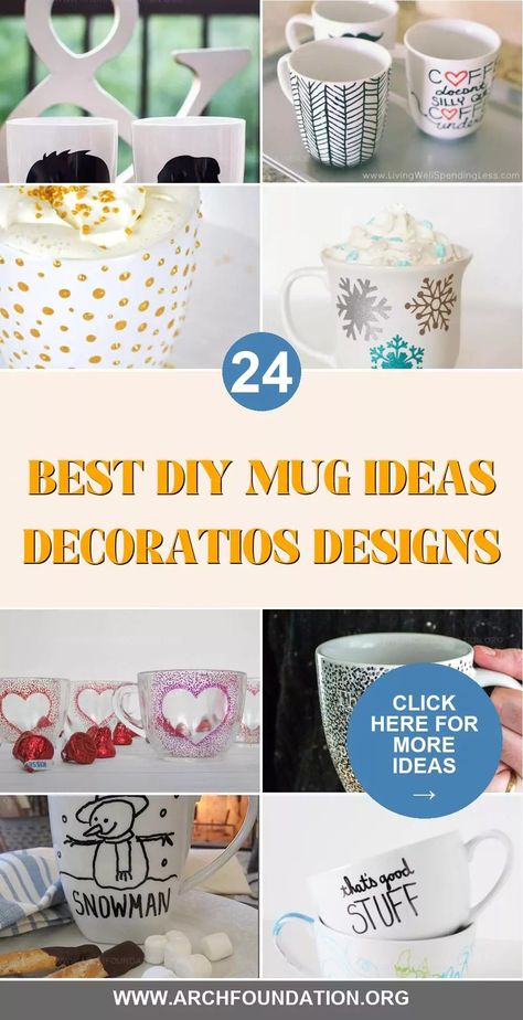 24 Exciting DIY Mug Designs for Crafty Weekends Decorating Mugs Diy, Decorated Coffee Mugs, How To Make Mugs With A Cricut, Sharpie Mug Ideas, Diy Ceramic Bowl Painting, Diy Mugs Designs, Creative Mug Ideas, Mug Designs Ideas, Mug Painting Ideas Diy