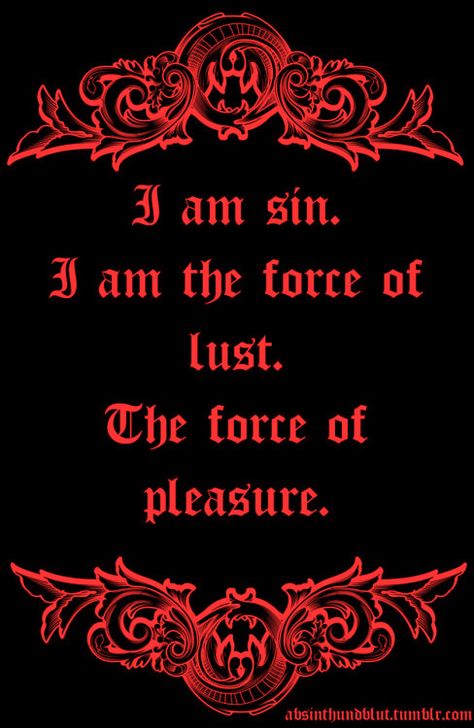 Asmodeus Witchcraft, Seven Deadly Sins Wrath Aesthetic, Sin Of Lust Aesthetic, Red Lust Aesthetic, Quotes About Sin, Asmodeus Aesthetic, Sinner Aesthetic, Sin Aesthetic, Sinner Quotes