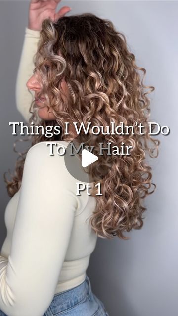 Candace Stuller on Instagram: "🫣😅 Things I wouldn’t do to my hair. Agree? Disagree?! ⁣ ⁣ Should I do a part 2?!⁣ ⁣ #curlyhair #hairblogger #healthyhair #curls #prayerhandsforstraighthair" Styling Bangs With Curly Hair, Curly Beachy Hair, 2c Curls, Hair Toturial, Blond Curls, Layered Curly Haircuts, Selfie Filters, Beachy Hair, Curly Hair Tutorial