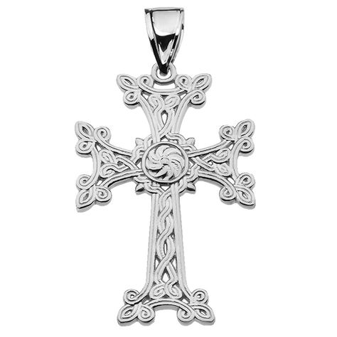 Sterling Silver Eternity 'Khachkar' Armenian Cross Pendant Necklace (Large) * Details can be found by clicking on the image. (This is an affiliate link) #lovelyjewelry Armenian Cross, Middle Eastern Jewelry, Platinum Bracelet, White Gold Pendant Necklace, Large Pendant Necklace, Being Prepared, White Gold Pendant, Flower Pendant Necklace, Sterling Silver Necklace Pendants