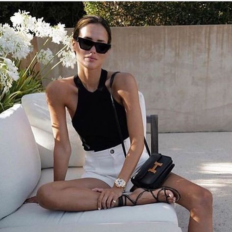 London_style_blog’s Instagram profile post: “via @ariviere” Luxury Chic Summer One Shoulder Top, Ariviere Style, Alex Riviere Sneakers, Ariviere Style Summer, Alex Riviere Hair, Alex Riviere Outfit, Alex Riviere Style, Alex Riviere Beach Style, Ibiza Style Outfit