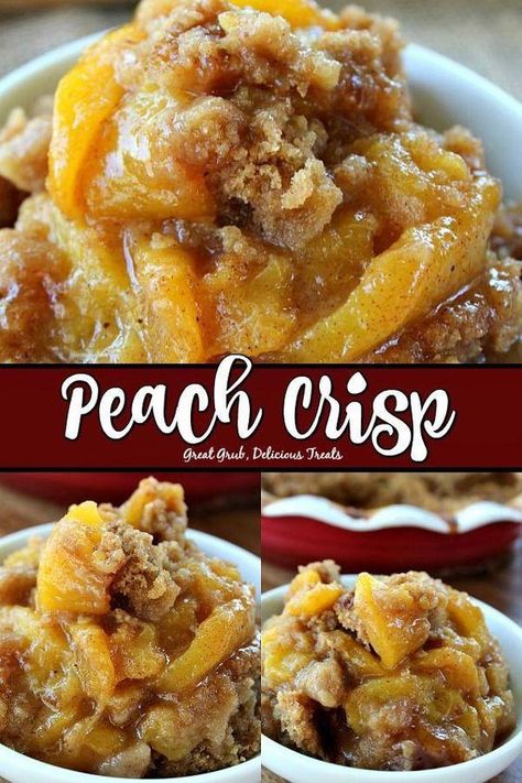 Dessert Crepes, Peach Crisp Recipe, Crisp Desserts, Crisp Topping, Easy Peach Cobbler Recipe, Dessert Halloween, Cobbler Easy, Peach Dessert Recipes, Fruit Centerpieces