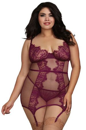 Plus-Size Lingerie - Sexy Lingerie for Curvy Women Garter Slip, Gorgeous Lingerie, Purple Lingerie, Hockey Girls, Lace Garter, Lingerie Outfits, Velvet Trim, Grown Man, Swim Suits