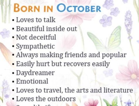 October Borns Facts, Personality Traits, Marriage And Love Life (All You Need To Know About People Born In October) October Born Quotes, Birth Month Meanings, People Born In October, Birthday Month Quotes, Birth Month Quotes, October Born, Birthday Personality, October Quotes, Facts About People