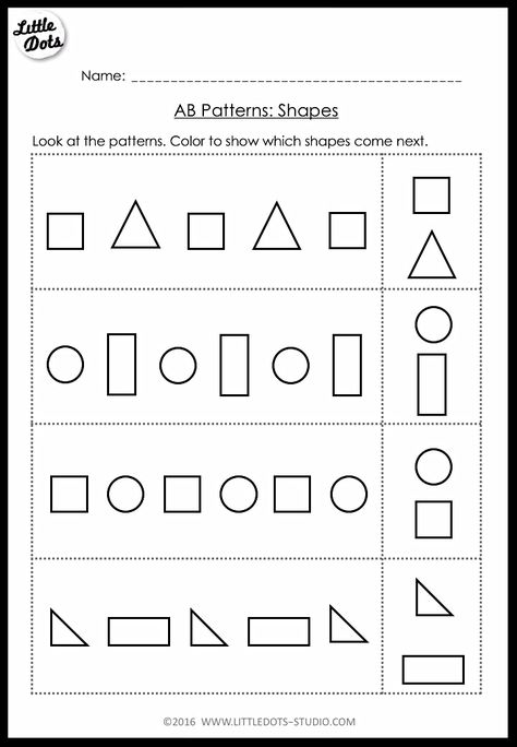 Pre-K Math AB Patterns Worksheets and Activities Ab Pattern Worksheet, Preschool Pattern Worksheets, Pre K Math Worksheets, Preschool Math Printables, Pattern Worksheets For Kindergarten, Patterning Kindergarten, Free Math Printables, Worksheet For Preschool, Preschool Patterns