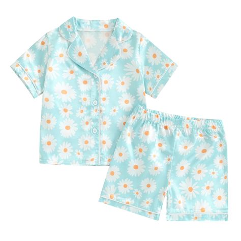 PRICES MAY VARY. 🌼 SOFT MATERIAL:Baby girl pajamas set short sleeve toddler girl sleepwear outfit,is made of made of cotton blend with some comfort touch, very softly and comfy.toddler girl summer pajamas outfit,lightweight and skin-friendly material care for girls. 🌼 Cute DESIGN:Baby girl floral pajamas,comes with features short sleeves, turn down collar,flowers printed, button-down design. The elastic waist of the shorts ensures a snug fit,toddler kids girl pajamas set,summer pajamas for gir Parent Dr, Pajamas Outfit, Woman Costumes, Girls Pyjamas, Pink Pjs, Pajamas Short, Girl Pajamas, Summer Sleepwear