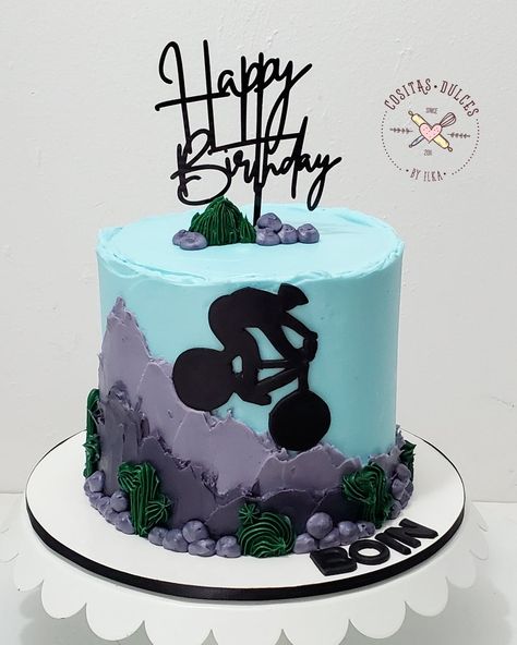 Biker Cakes For Men, Bikers Cake Design, Mtb Cake Ideas, Mountain Biking Cake Ideas, Mountain Biking Birthday Cake, Bike Cakes For Men, Cycling Birthday Cake, Biker Cake Ideas, Mountain Bike Birthday Cake