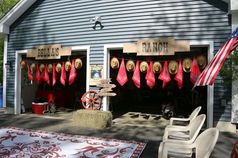 Western themed party at the ranch... #westernthemedparty #cowboyhat #bandana #clothesline #hay #ranch Western Themed Party, Diamond Party, Western Theme Party, Western Party, Western Parties, Anniversary Ideas, Hanging Banner, Western Theme, Diy Hanging