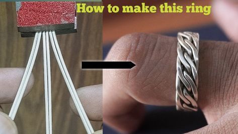 Handmade Rings Tutorial, Making A Ring, Wire Rings Tutorial, Silver Wire Rings, Metal Jewelry Making, Diy Leather Bracelet, Wire Wrap Jewelry Designs, Wire Wrapped Jewelry Diy, Wire Jewelry Making