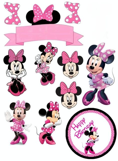 Mini Mouse Topper Printable, Pink Mini Mouse Cake Topper Printable, Pink Minnie Mouse Cake Topper Printable, Mickey Mouse Toppers Free Printable, Minnie Mouse Toppers Free Printable, Cake Stickers Free Printable, Diy Minnie Mouse Cake Topper, Mini Mouse Printable, Minnie Mouse Cake Topper Free Printable