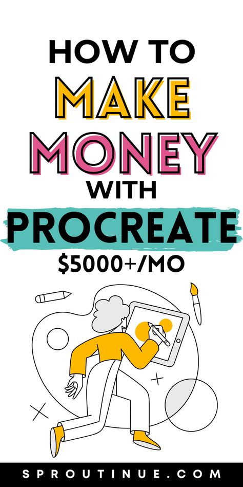 Learn how to make money with Procreate and you'll thank me later Make Money With Procreate, Procreate Classes, Procreate Practice, Make Money Traveling, Procreate Ipad Tutorials, Illustration Reference, Ipad Tutorials, Business Ideas Entrepreneur, Using Procreate