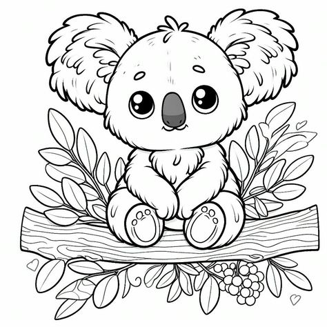 Colour In, Transformers Coloring, Koala Drawing, Zoo Animal Coloring Pages, Giraffe Coloring Pages, Free Christmas Coloring Pages, Cute Koala, Cartoon Coloring Pages, Cute Kawaii Drawings