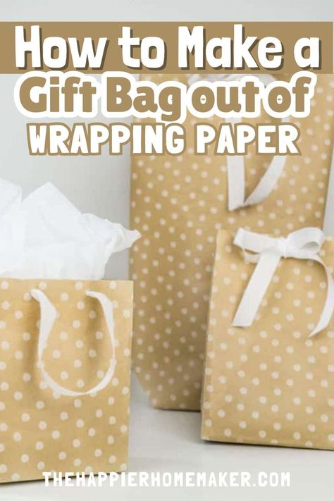 Make Bag From Wrapping Paper, Wrapping Bag Diy, Paper Bag From Wrapping Paper, Folding Paper Bags Diy, Simple Gift Bag Ideas, Make A Gift Bag Out Of Wrapping Paper, Making A Paper Bag, Making A Gift Bag From Wrapping Paper, How To Fold A Gift Bag