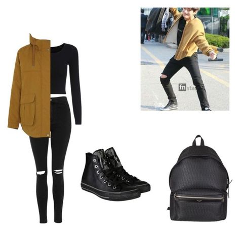 "KIM TAEHYUNG/V bts inspired outfit" by another-fangirl-called-indi ❤ liked on Polyvore featuring Topshop, Parka London, Converse and Yves Saint Laurent Kim Taehyung Inspired Outfits, Kim Taehyung Outfit Inspiration Girl, Taehyung Inspired Outfits Girl, Kim Taehyung Outfit Inspiration, V Inspired Outfits, V Outfits Bts, Tae Outfits, Outfit Taehyung, Taehyung Outfits